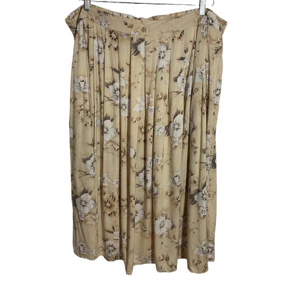 Erika Studio Vintage Women's Size 2X Elastic Waist Floral BoHo Long Maxi Skirt - Picture 1 of 7